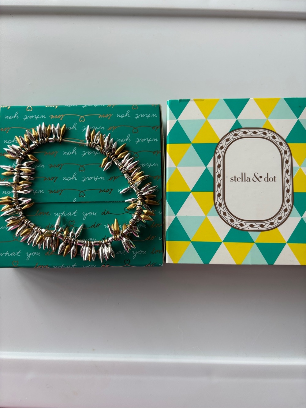 Stella & Dot Two-Tone Spike Bracelet - Gold & Silver